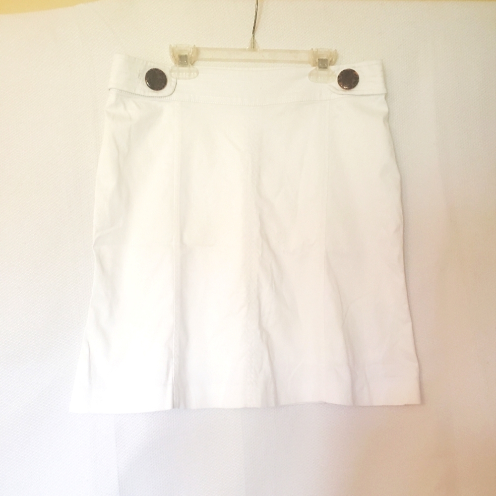 Lily Pulitzer White A-Line Skirt with Button Accents Size 8